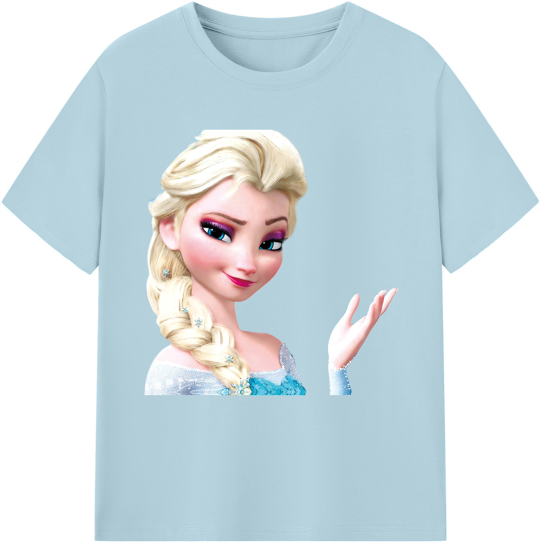（画像用） アナと雪の女王 アンナ エルサ Frozen Anna Elsa 綿100％半袖Tシャツ（フロントプリント）